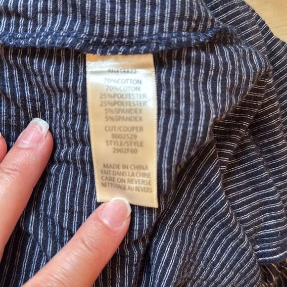 Max Studio Navy Blue/White Striped Sleeveless Dress. Size Small - Picture 9 of 10